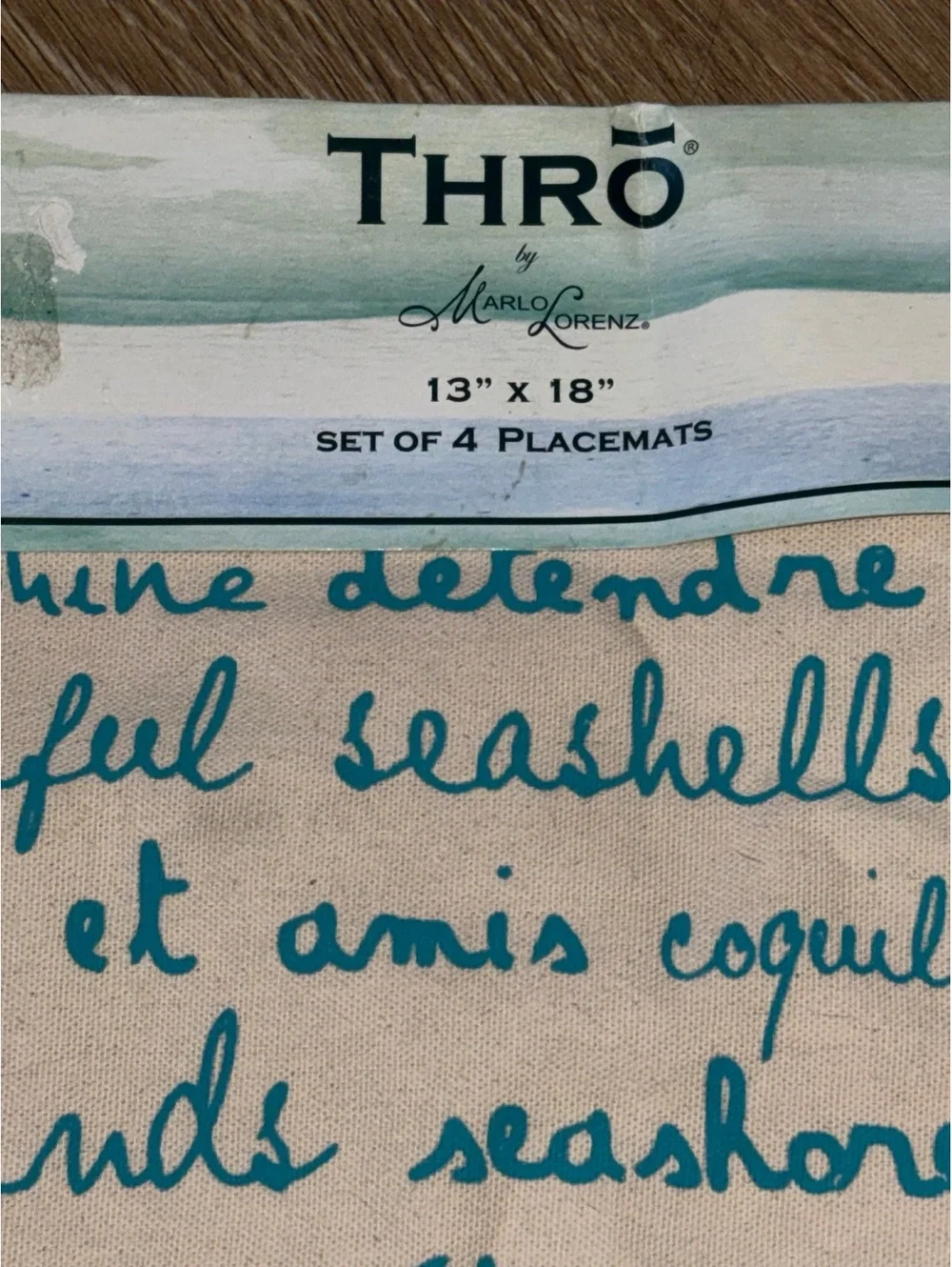 THRO Marlo Lorenz Set of 4 French Script Placemats 13x18 D84